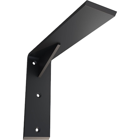 Ekena Millwork Countertop Support Steel Heavy Duty Bracket w/ Gusset, Powder Coated Black 2 1/2"W x 10"D x 8"H BKTM02X10X08CGPBL